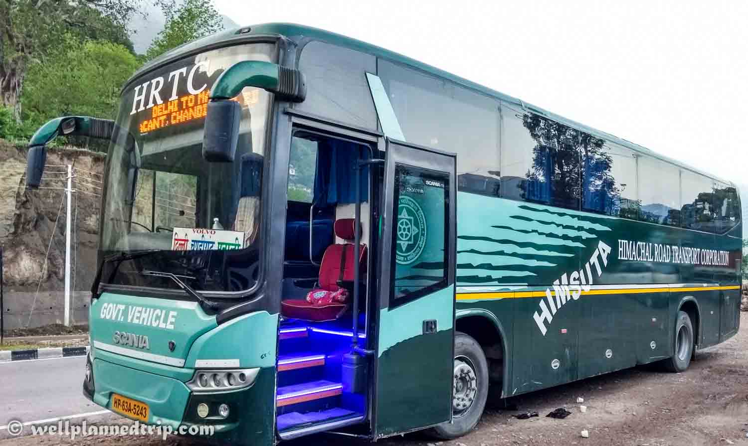 Himachal transport bus Himusta AC Volvo